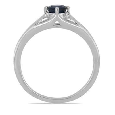 BUY AUSTRALIAN BLUE SAPPHIRE GEMSTONE RING IN 925 SILVER